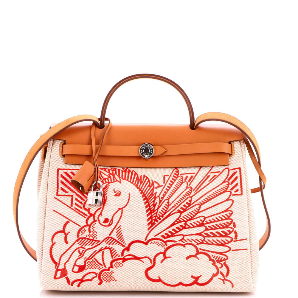 Hermes 31 Herbag Zip Pegase Pop Toile and Leather